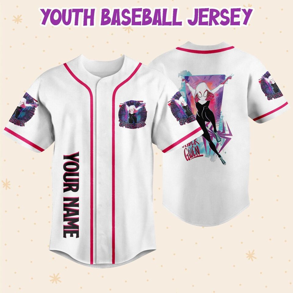 Personalize Spider Gwen, Disney Baseball Jersey