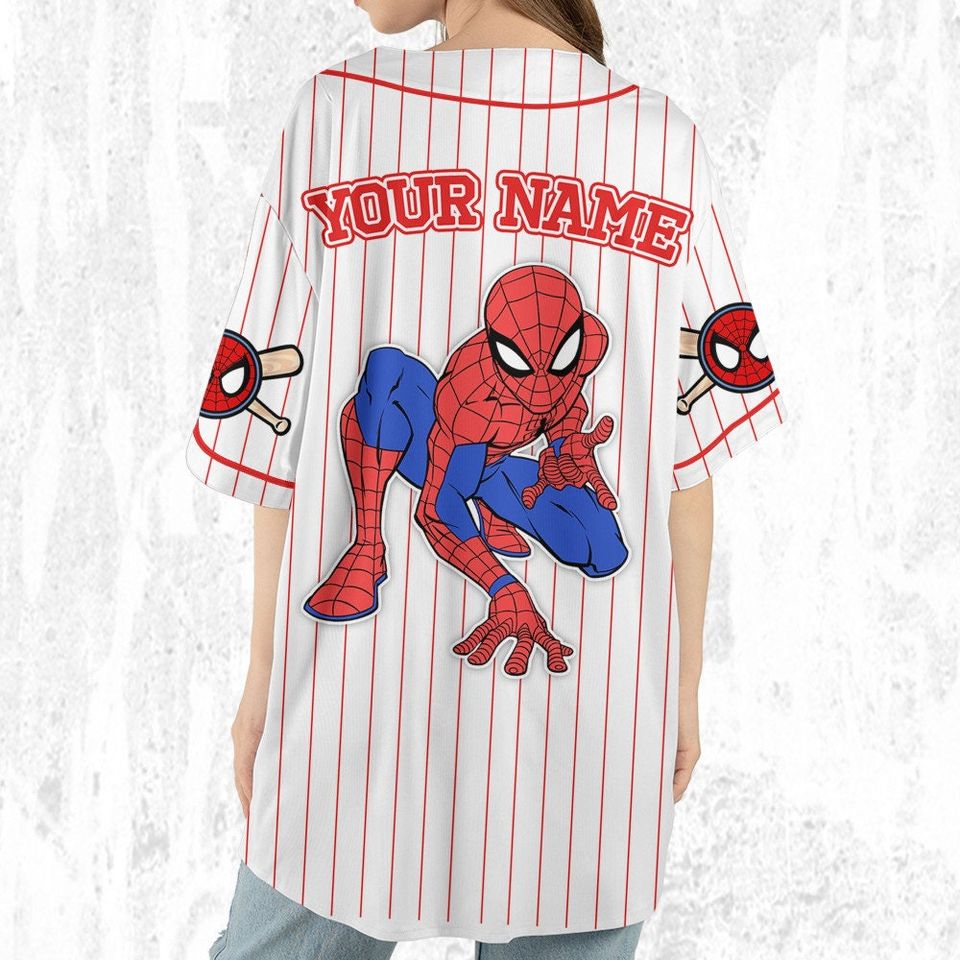 Custom Disney Spiderman Spiderverse Peter Parker Baseball Jersey