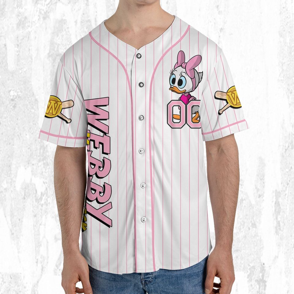 Custom Ducktales Webby Classic Binding Jersey, Disney Baseball Jersey Sports