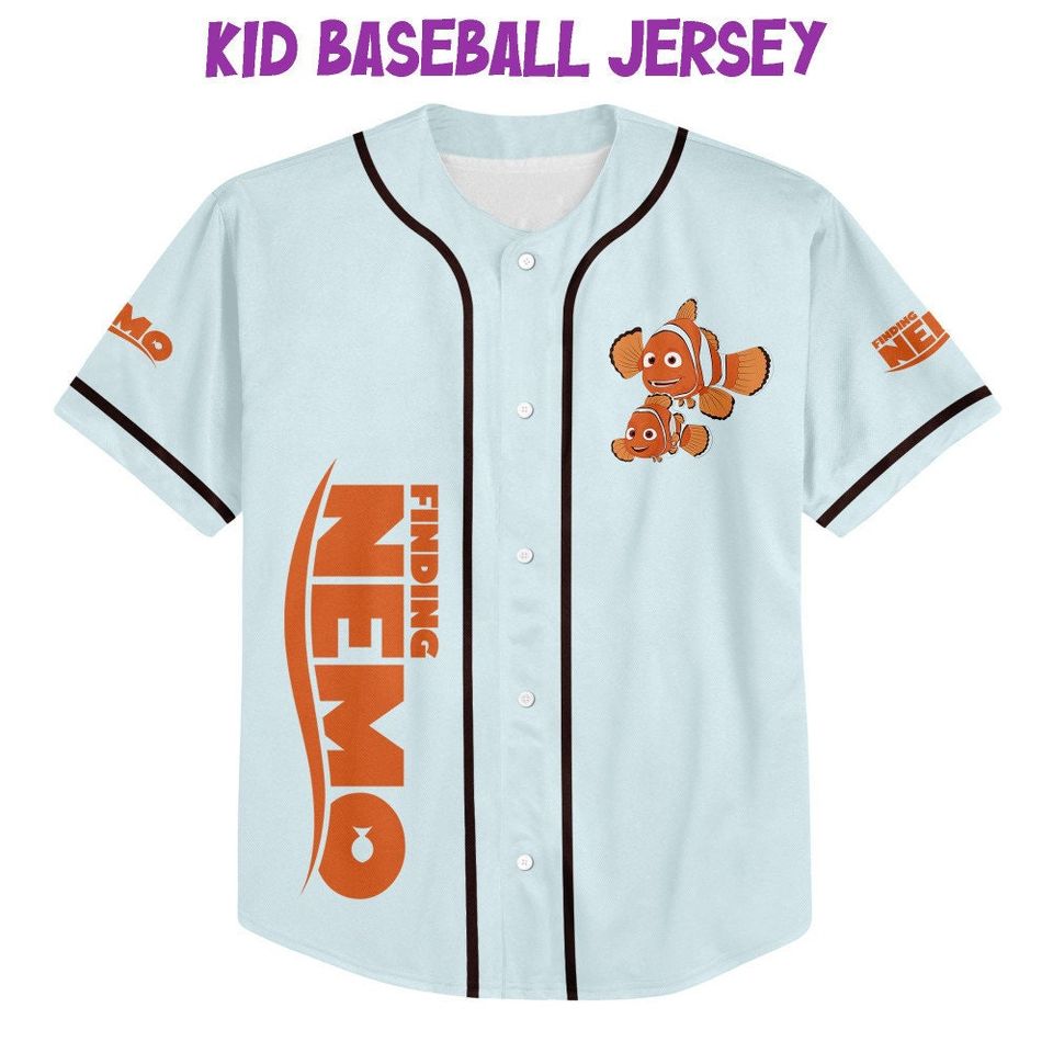 Personalized Disney Finding Nemo Marlin And Nemo, Disney Baseball Jersey Sports