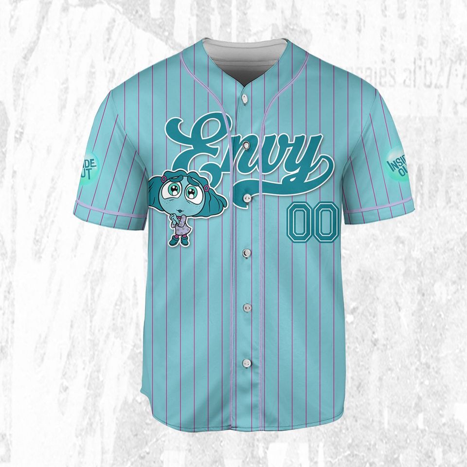 Custom Disney Inside Out Envy Simple Green Baseball Jersey, Disney