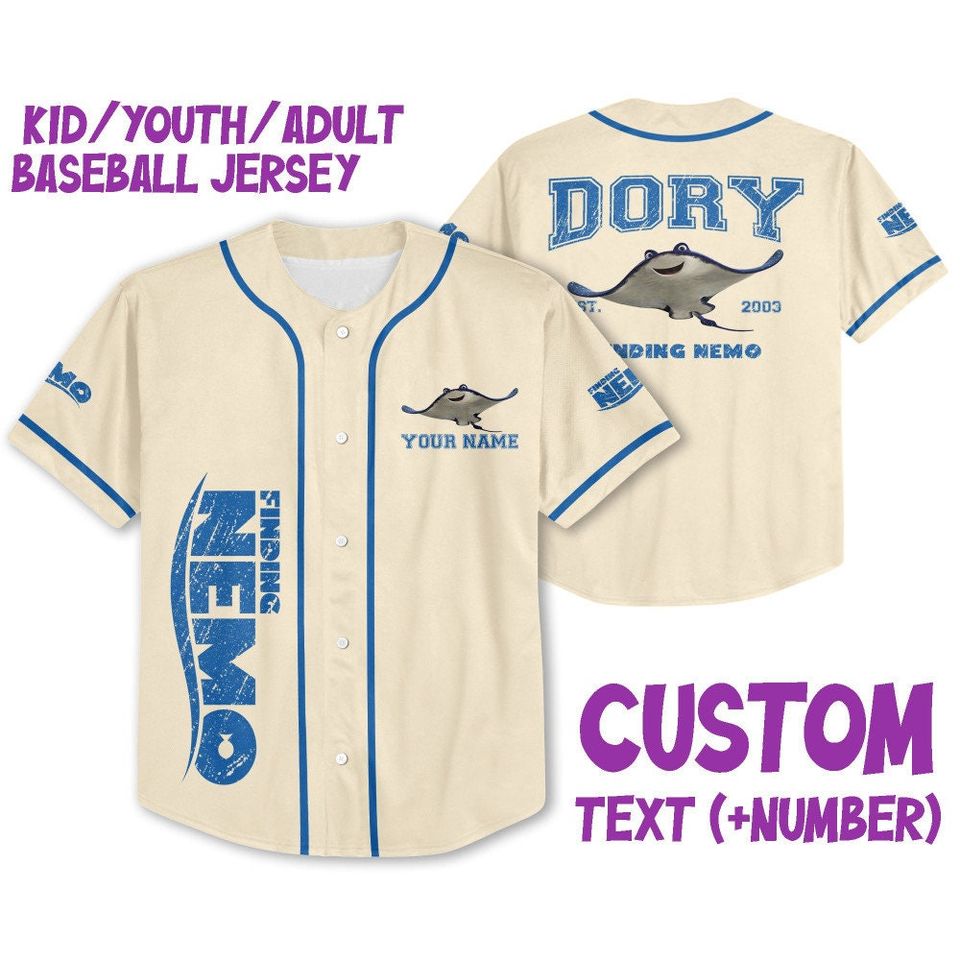 Personalized Disney Finding Nemo Vintage Ray, Disney Baseball Jersey Sports
