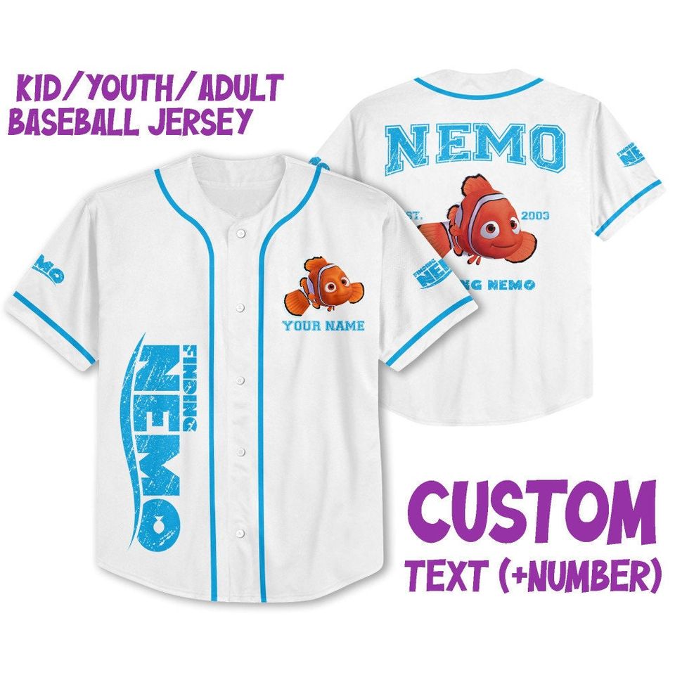 Personalized Disney Finding Nemo Vintage Nemo, Disney Baseball Jersey Sports