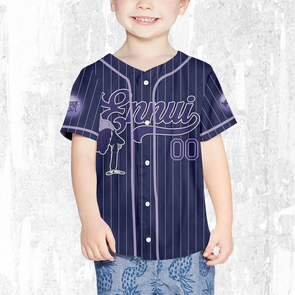 Custom Disney Inside Out Ennui Simple Navy Baseball Jersey, Disney Baseball Jersey