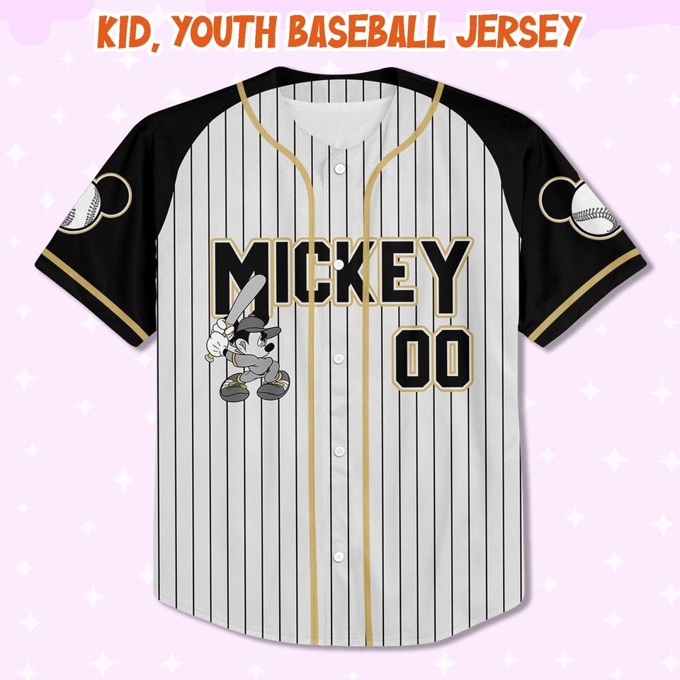 Personalize Disney Mickey Black Grey Color Jersey, Personalized Disney