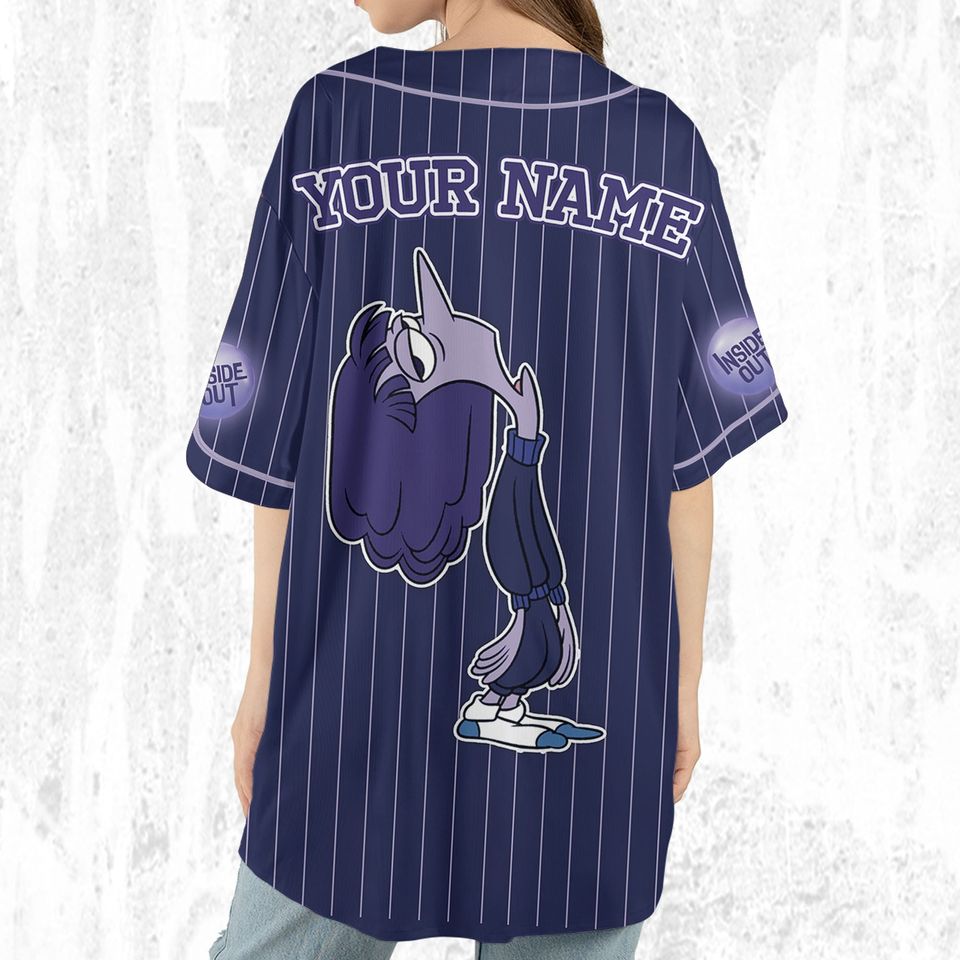 Custom Disney Inside Out Ennui Simple Navy Baseball Jersey, Disney Baseball Jersey