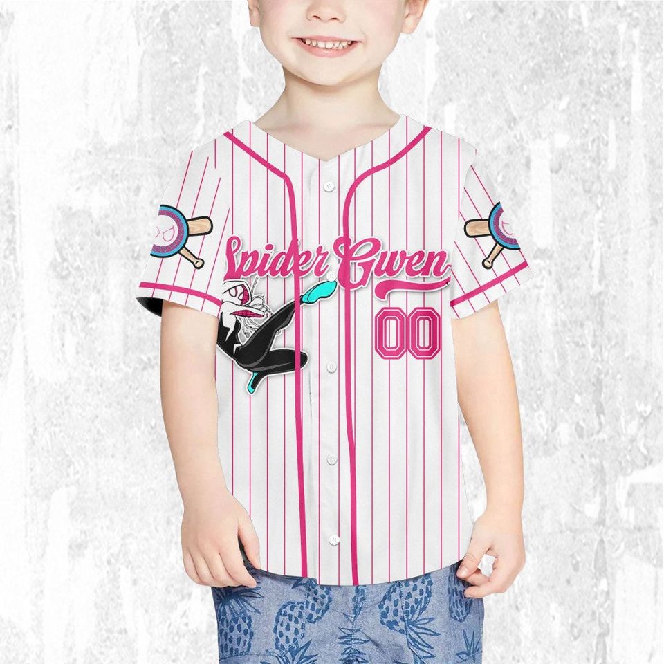 Custom Disney Spiderman Spiderverse SpiderGwen Baseball Jersey