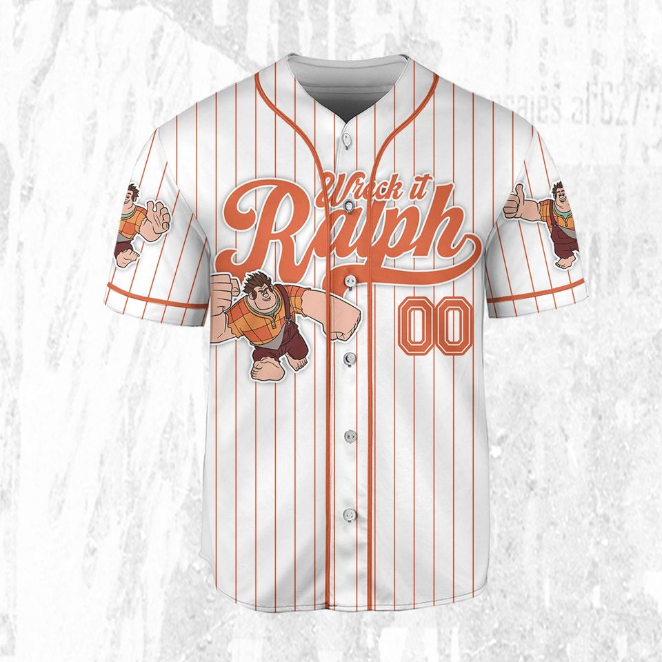 Custom Disney Wreck it Ralph Simple Stripe Jersey, Disney Baseball Jersey