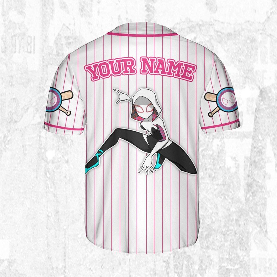 Custom Disney Spiderman Spiderverse SpiderGwen Baseball Jersey