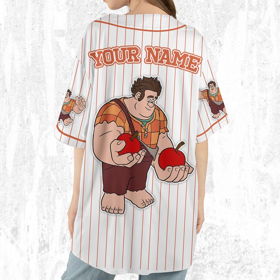 Custom Disney Wreck it Ralph Simple Stripe Jersey, Disney Baseball Jersey