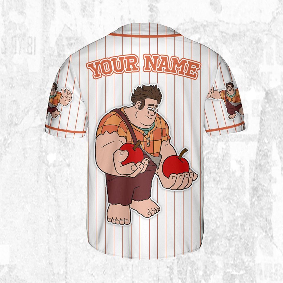 Custom Disney Wreck it Ralph Simple Stripe Jersey, Disney Baseball Jersey