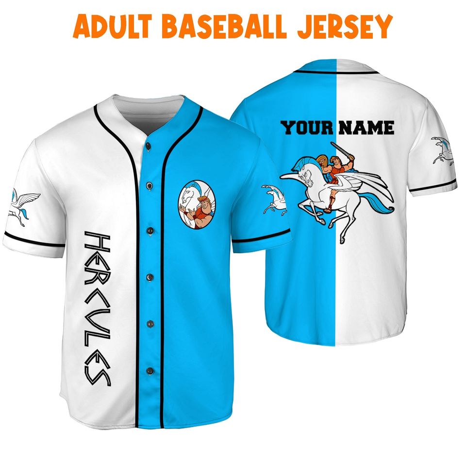 Personalize Hercules and Pegasus Jersey, Disney Baseball Jersey Sports