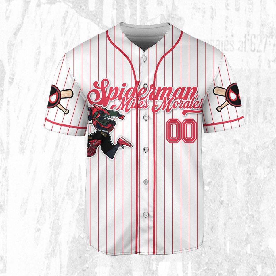 Custom Disney Spiderman Spiderverse Miles Morales Baseball Jersey