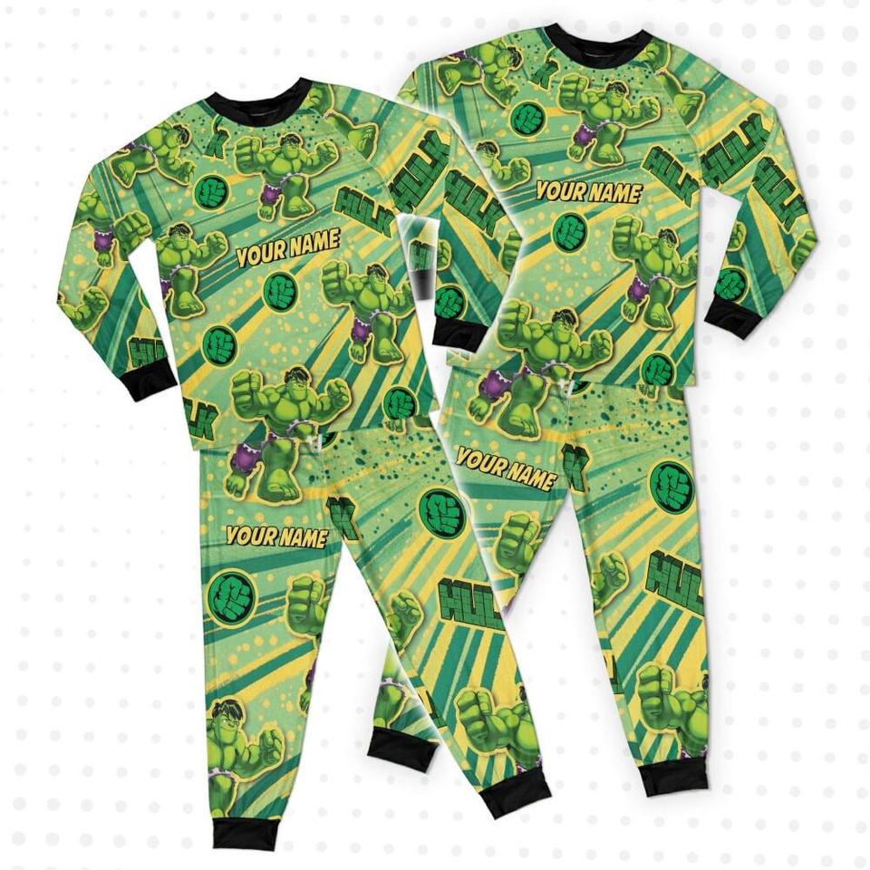 Custom Heroes Avengers Hulk Vandalism Pajamas, Heroes Marvel, Party Gift