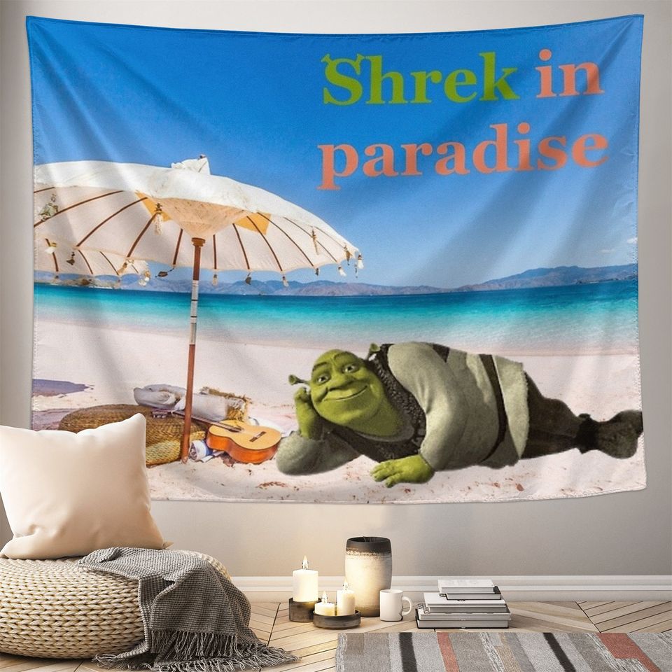 Funny Meme Tapestry Shrek Tapestry, Wall Hanging Poster Backdrop Party Decor