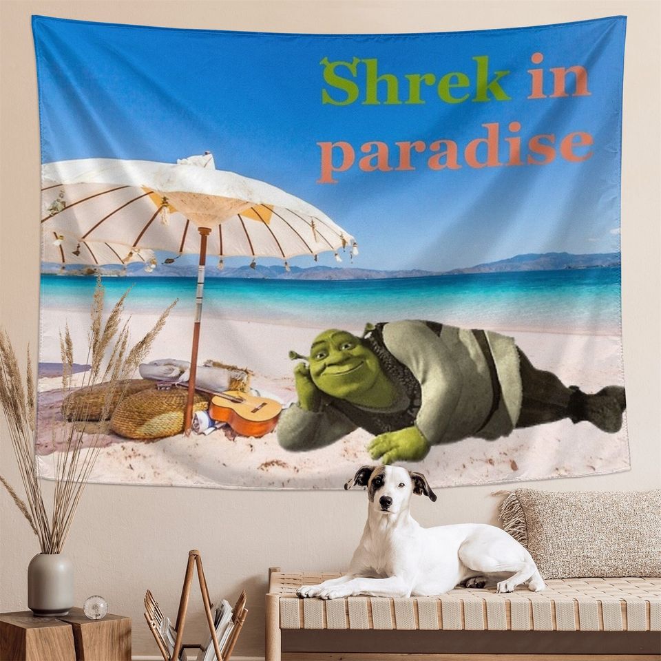 Funny Meme Tapestry Shrek Tapestry, Wall Hanging Poster Backdrop Party Decor