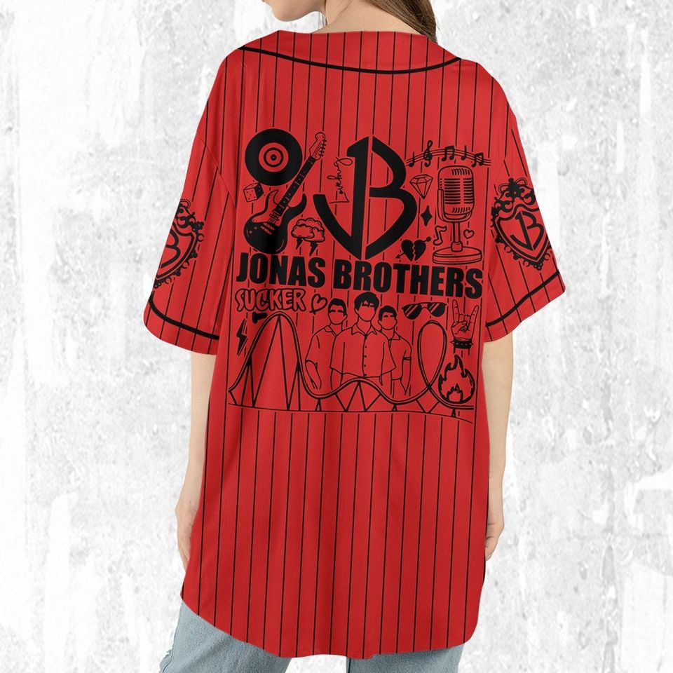Jonas Brothers Sucker Red, Custom Baseball Jersey Shirt