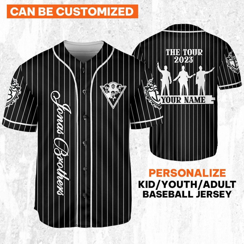Personalized Jonas Brothers The Tour 2023 Black, Custom Baseball Jersey Shirt