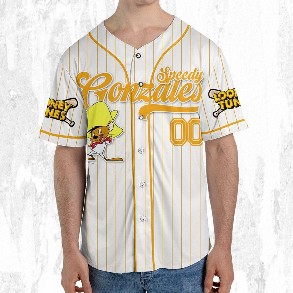 Custom Looney Tune Speedy Gonzales Simple Baseball, Baseball Team Outfit, Gift for Space Jamz Fans, Tune Squad Jersey, Family Jersey