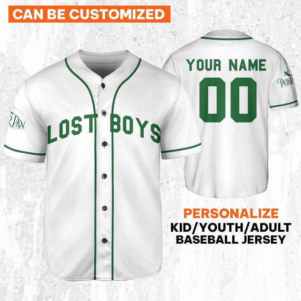 Personalize Peter Pan Lost Boys Baseball Jersey, Disney Characters Shirt