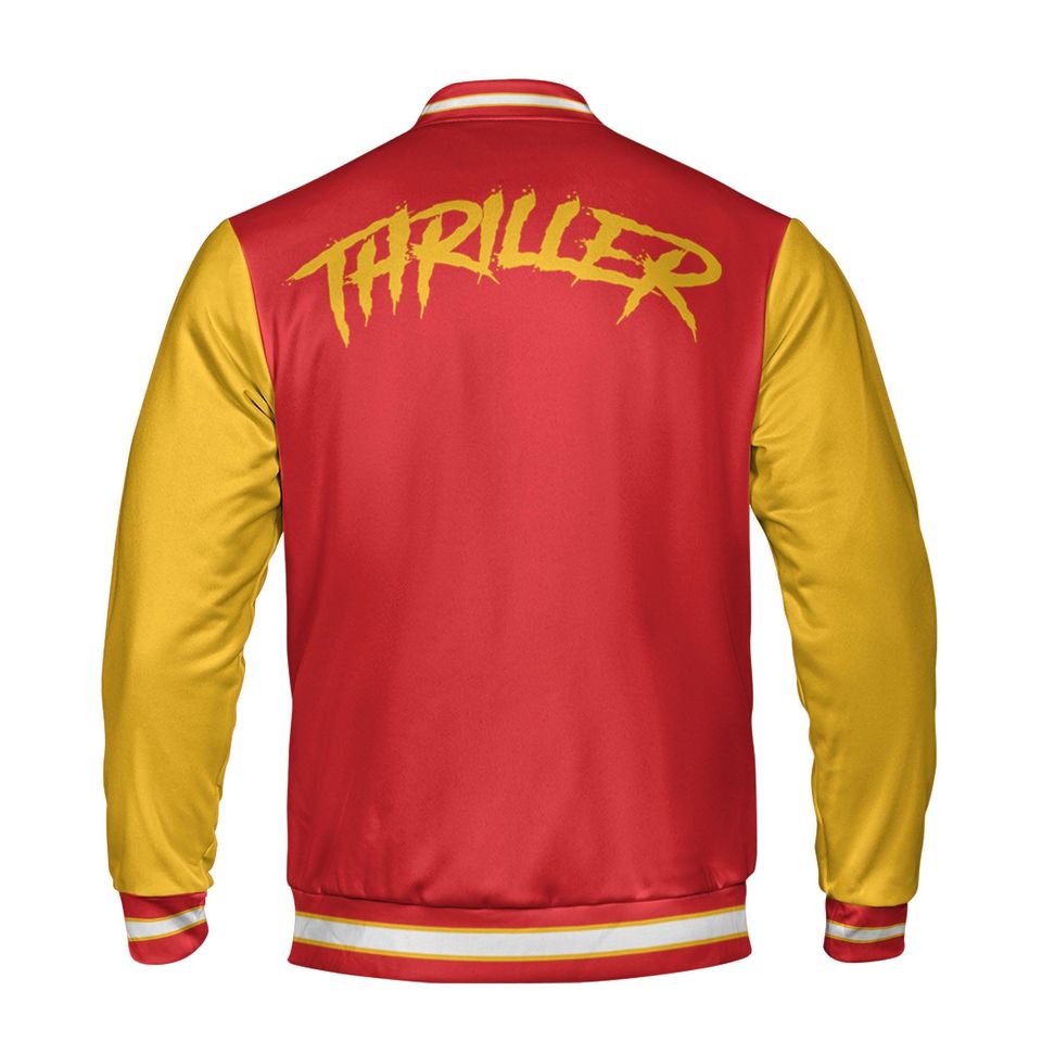 Custom Famous Zombies Thriller Halloween Week Red Baseball Jacket