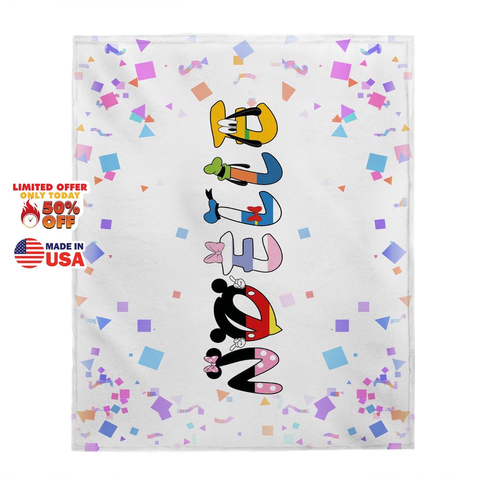 Personalized Mickey Mouse Blanket, Disney Name Blanket, Toy Story Blanket
