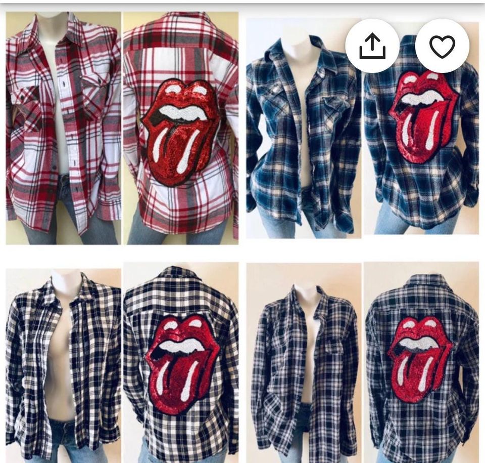 ROLLING STONES TONGUE Flannel Shirt