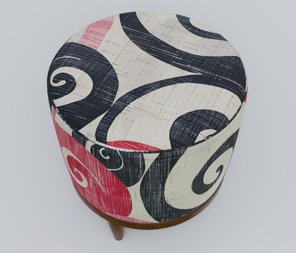 Modern & Artistic Round Ottoman - Versatile & Elegant Bench