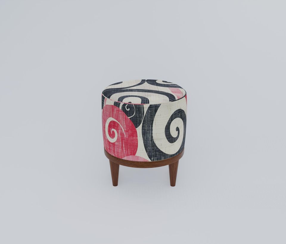 Modern & Artistic Round Ottoman - Versatile & Elegant Bench
