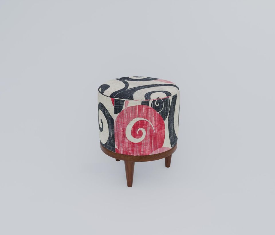 Modern & Artistic Round Ottoman - Versatile & Elegant Bench