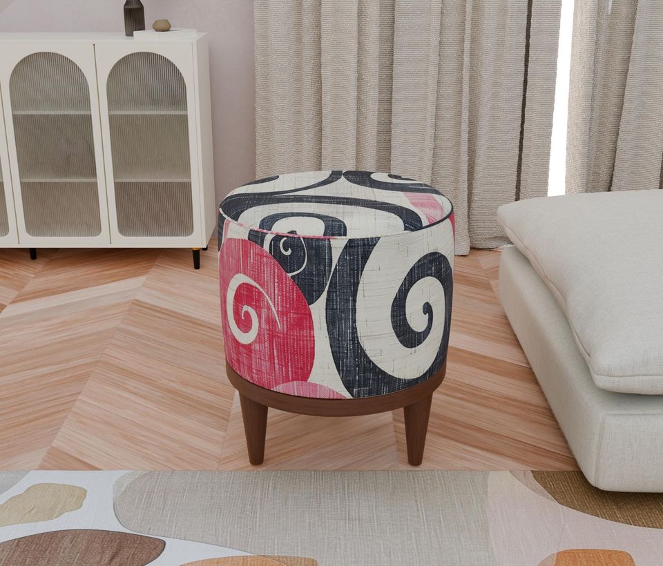 Modern & Artistic Round Ottoman - Versatile & Elegant Bench