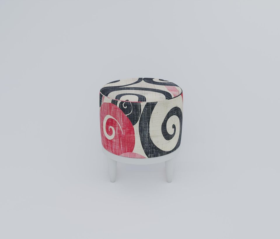 Modern & Artistic Round Ottoman - Versatile & Elegant Bench