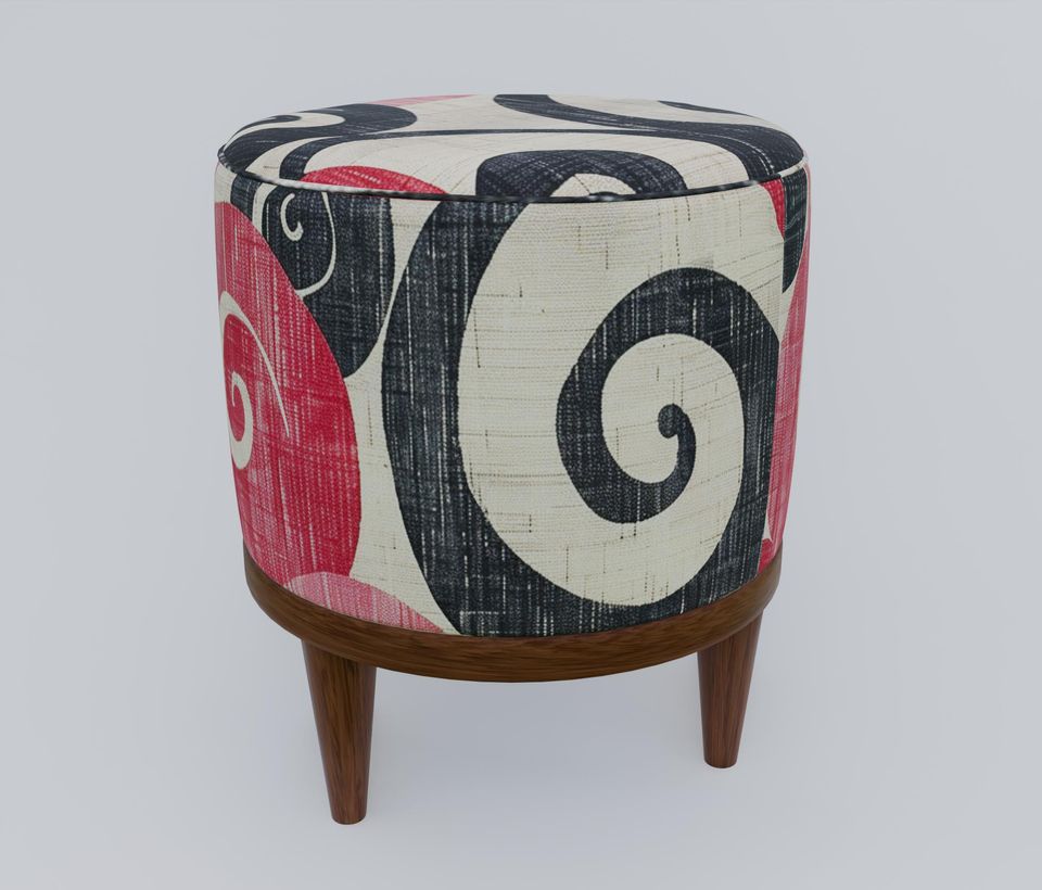 Modern & Artistic Round Ottoman - Versatile & Elegant Bench