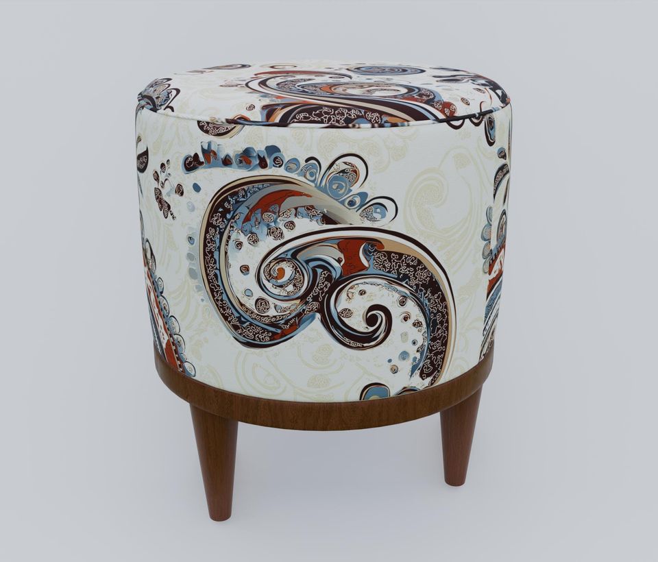 Chic Jute Pouf - Boho Round Entryway Ottoman