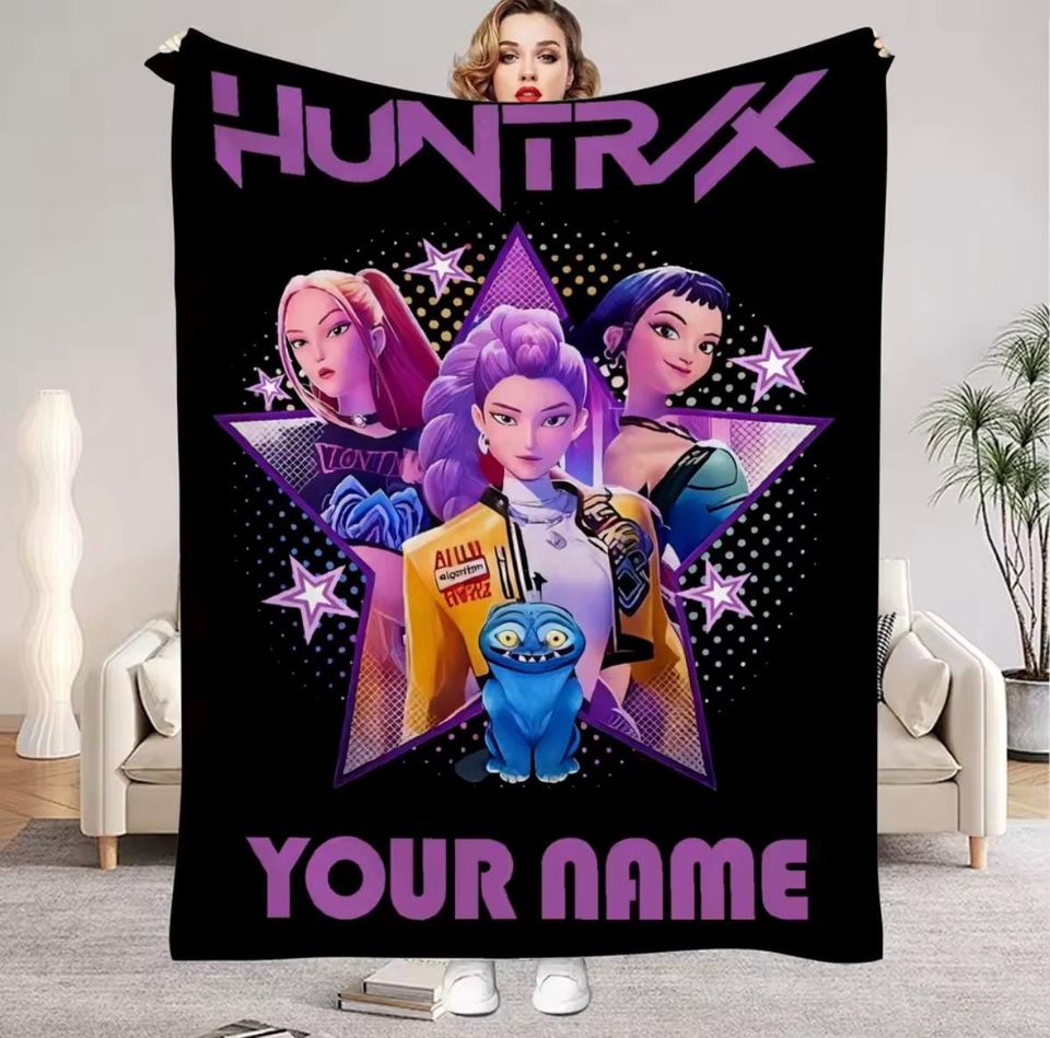 Personalized K-Pop Throw Blanket  Custom Name Fan Gift
