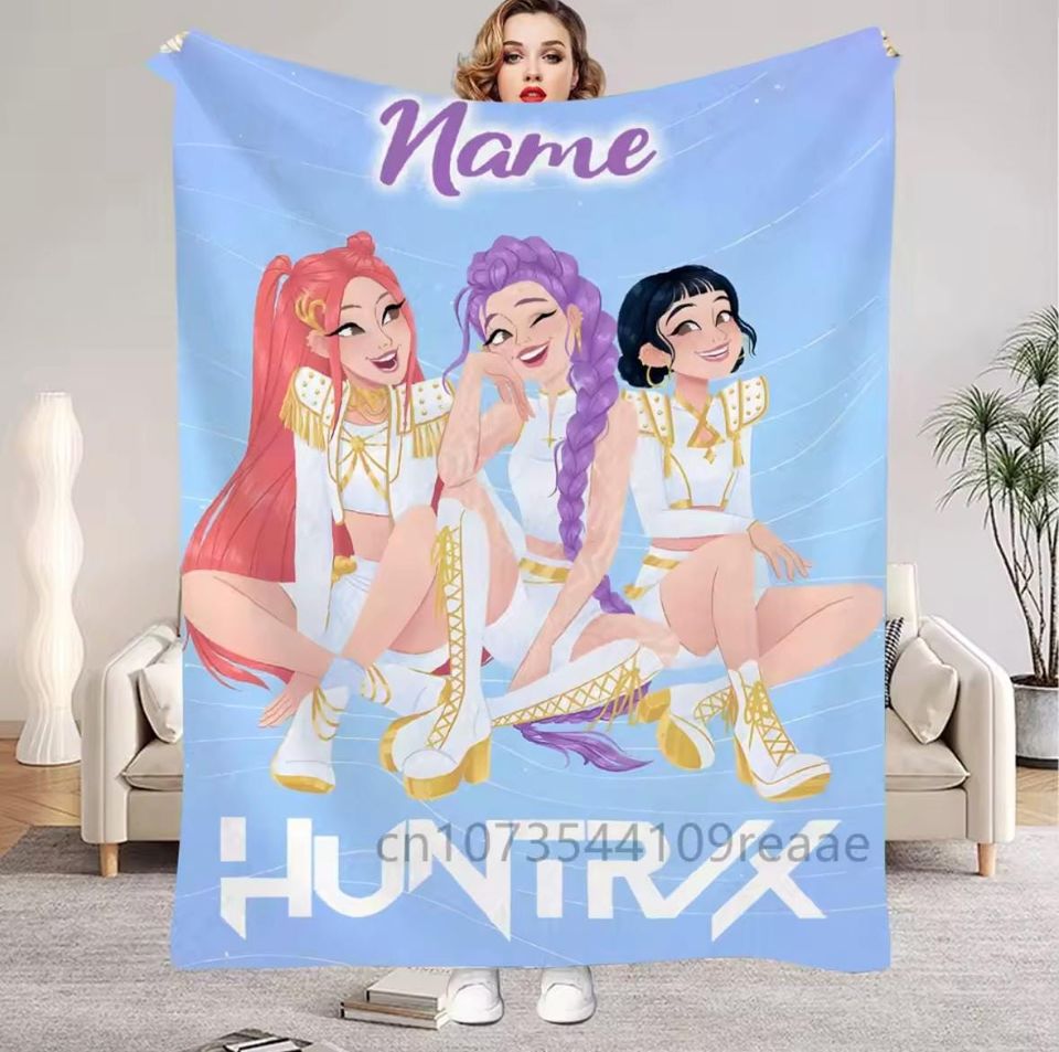 Personalized K-Pop Throw Blanket  Custom Name Fan Gift
