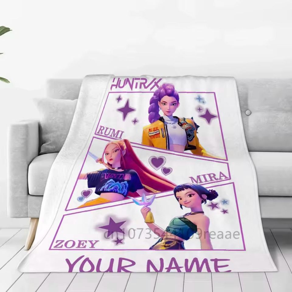 Personalized K-Pop Throw Blanket  Custom Name Fan Gift