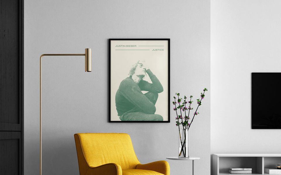 Retro Justin Bieber Poster, Vintage Justice Justin Bieber Poster