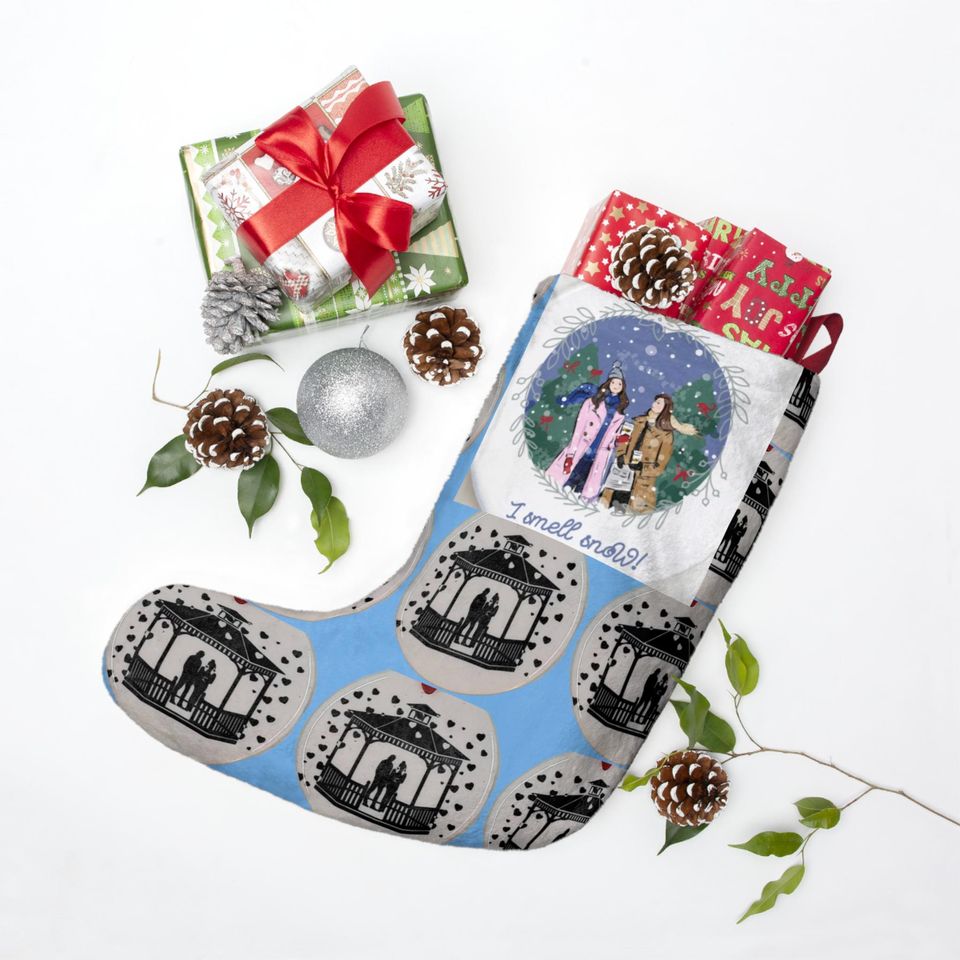 Merry Gilmore Girls Stars Hollow Rory Lorelei Lukes Chilton Snow Coffee Christmas Tree Holiday Stocking Gift
