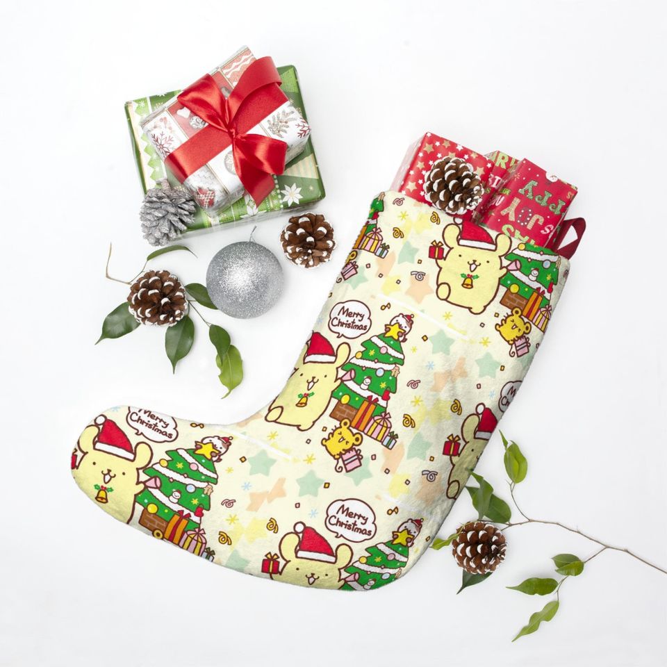 Retro Pompompurin Pom Purin Kitty Dog Christmas Tree Holiday Stocking Gift
