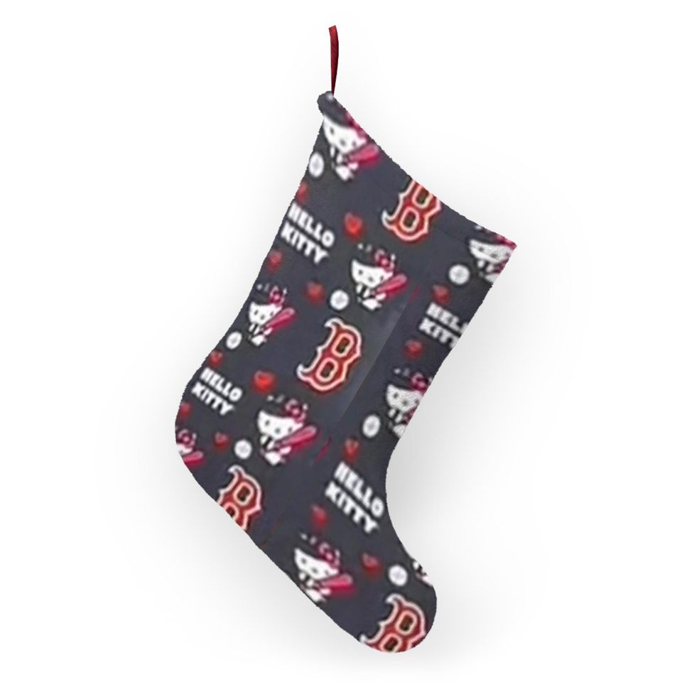 Merry Boston Red Sox Kitty Christmas Tree Stocking Baseball Cat Holiday Gift