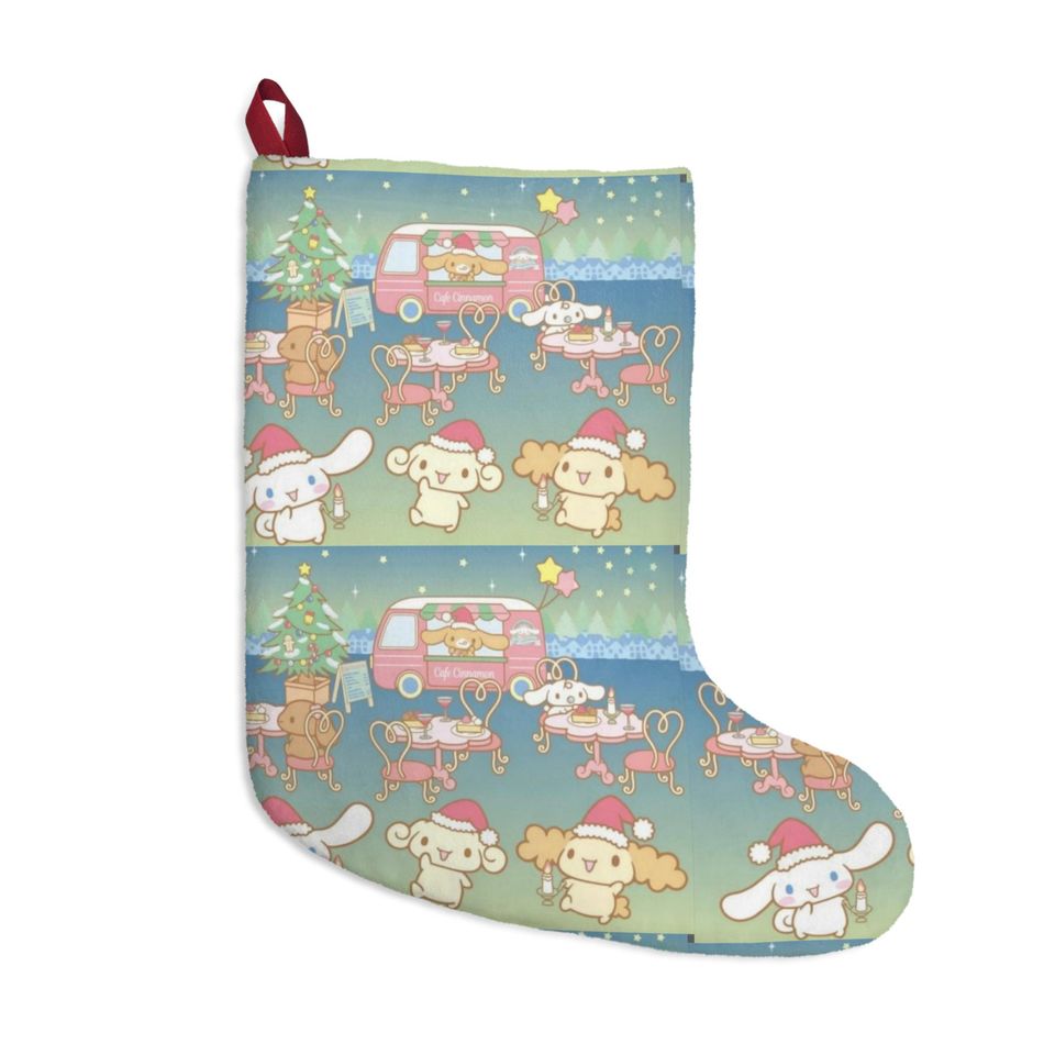 Retro Merry Cinnamonroll Cinnamon Pup Kitty Christmas Tree Stocking Holiday Gift Present