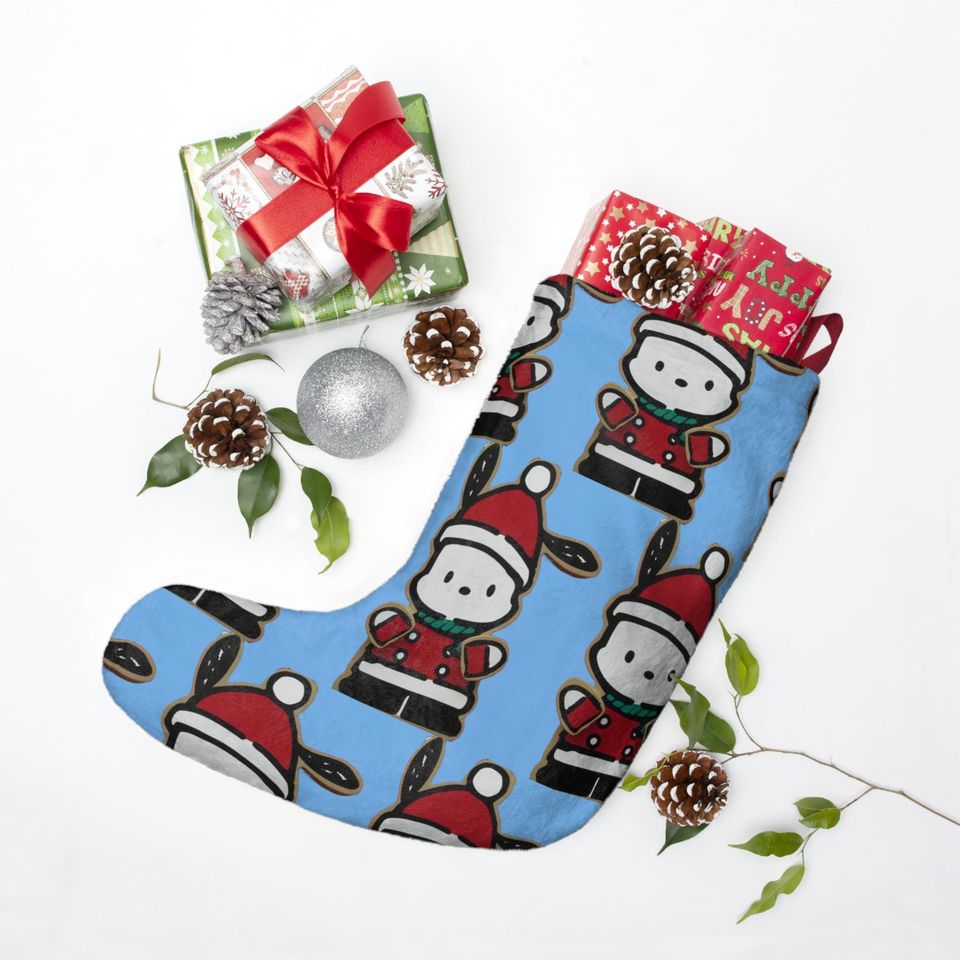 Retro Merry Pochacco Dog Kitty Christmas Tree Holiday Stocking Gift Present