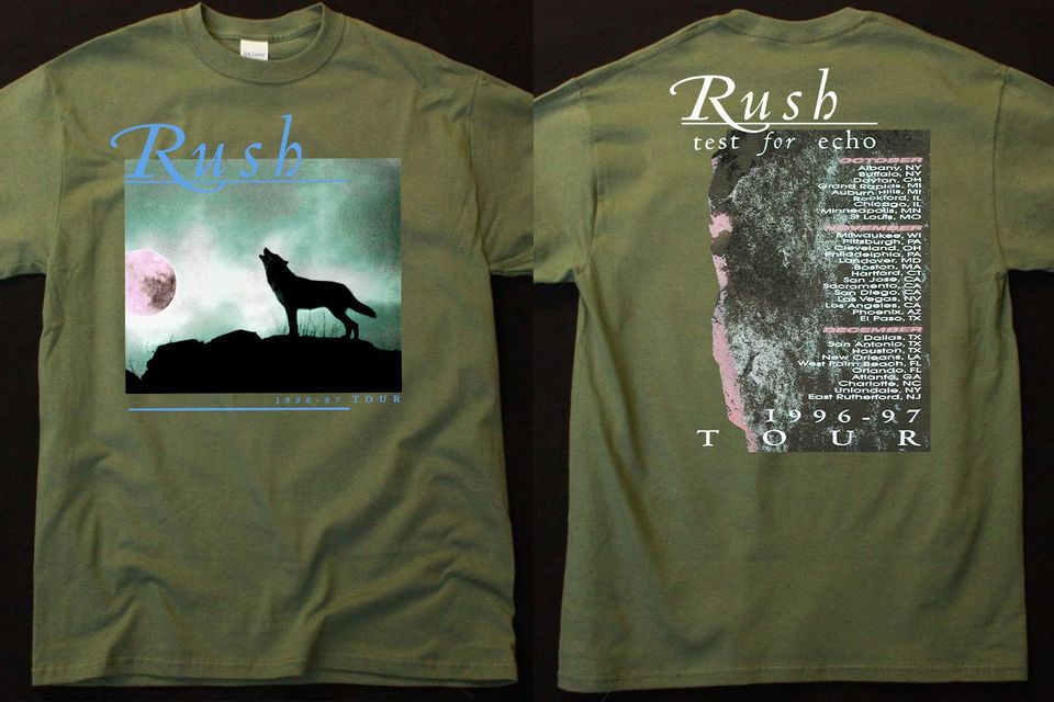 Rush Test For Echo 1996-97 Tour, 90s Rush Band Double Sided T-Shirt
