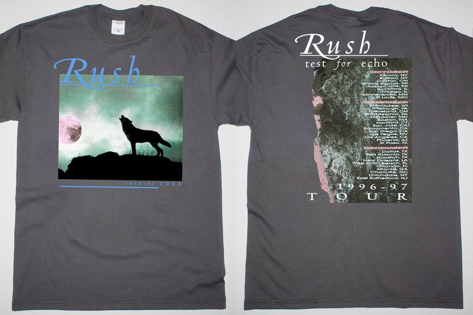 Rush Test For Echo 1996-97 Tour, 90s Rush Band Double Sided T-Shirt