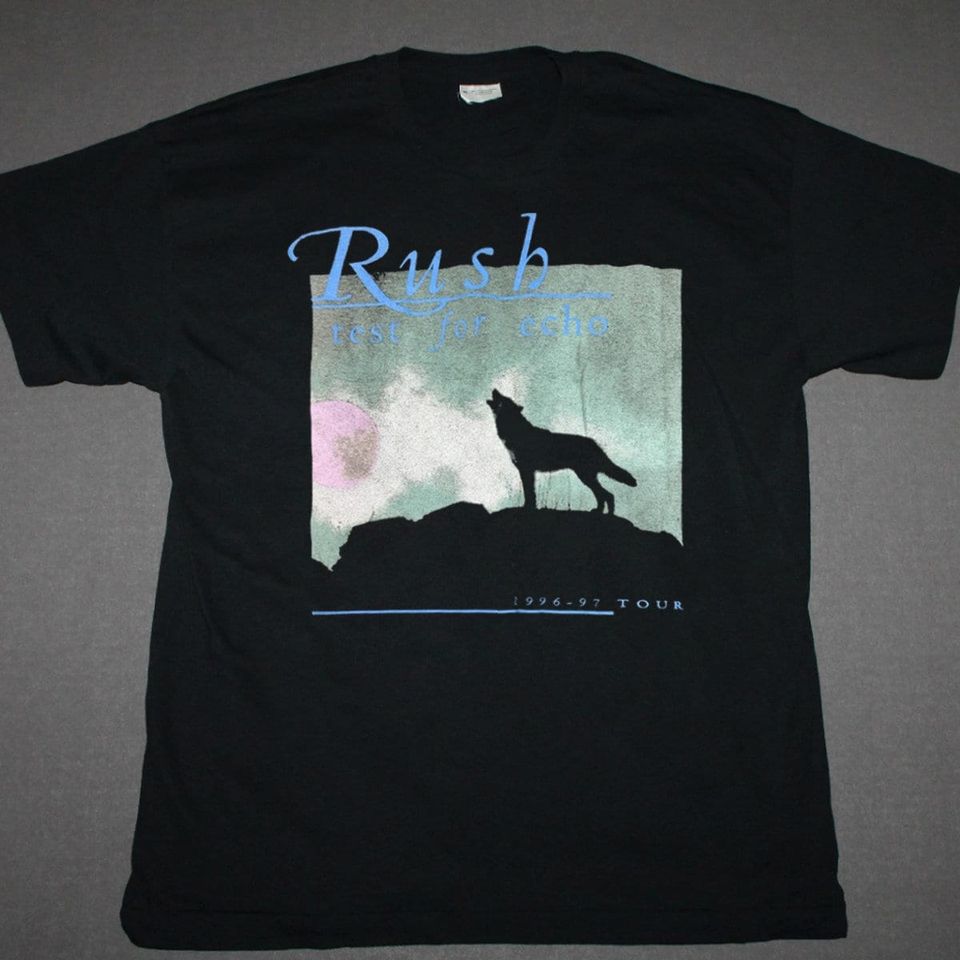 Rush Test For Echo 1996-97 Tour, 90s Rush Band Double Sided T-Shirt