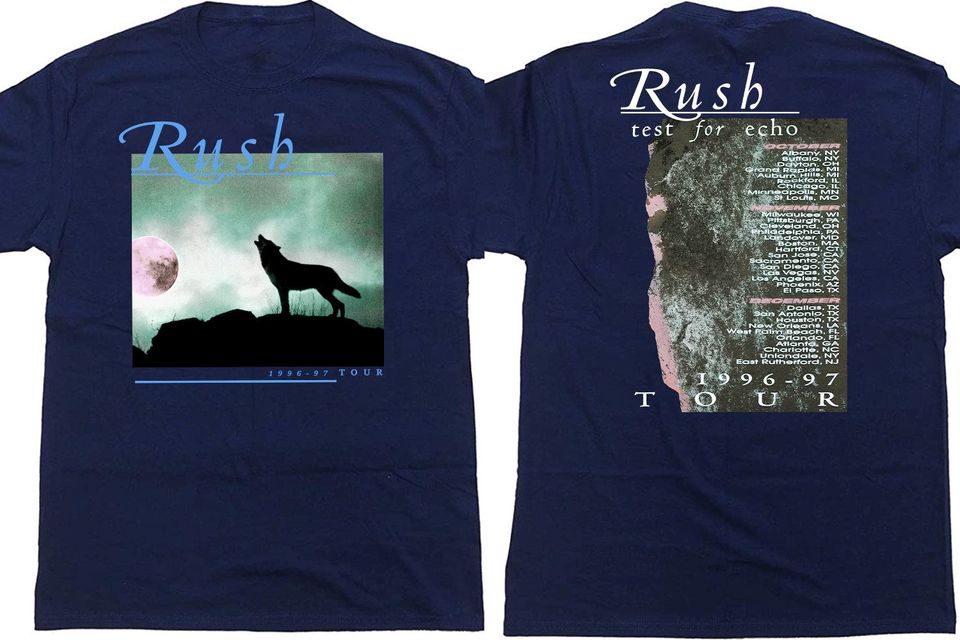 Rush Test For Echo 1996-97 Tour, 90s Rush Band Double Sided T-Shirt