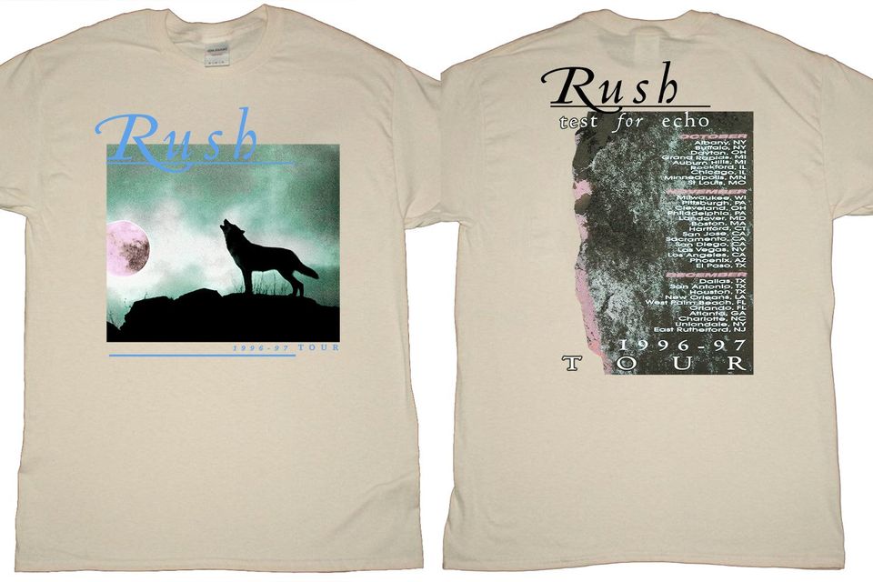 Rush Test For Echo 1996-97 Tour, 90s Rush Band Double Sided T-Shirt