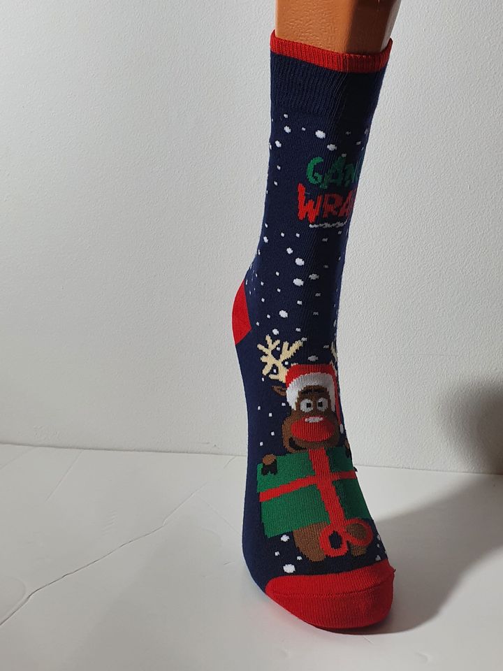Christmas Socks 1 Pair Funny Designs Size 3 - 8 (Eur 36 - 42)