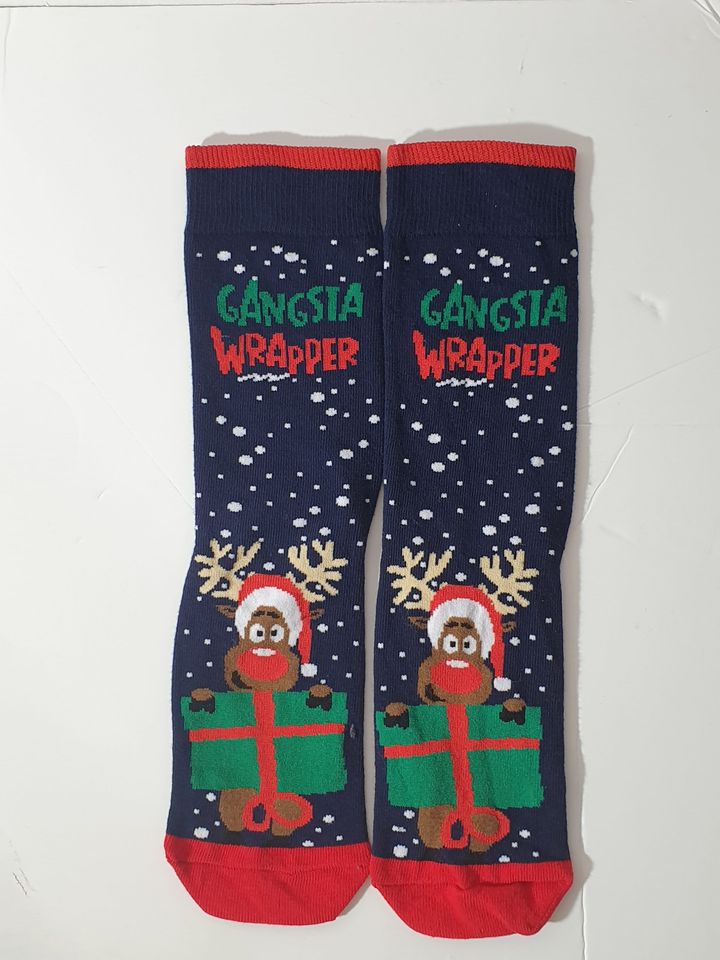 Christmas Socks 1 Pair Funny Designs Size 3 - 8 (Eur 36 - 42)